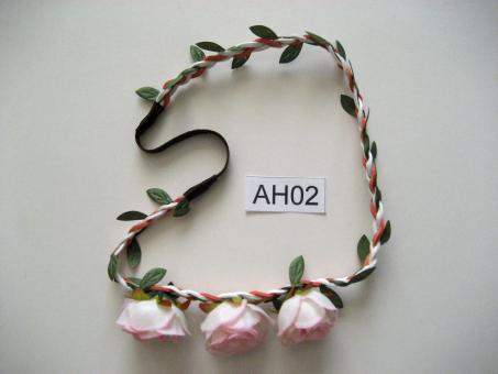 HB-AH-01 Haarband mit drei Blumen 